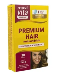 Maisto papildas MAXIVITA Premium plaukai, nagai, oda tabletės N30