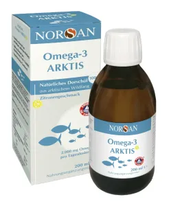 Maisto papildas NORSAN Omega-3 ARKTIS su Vitaminu D citrinų skonio aliejus 200ml