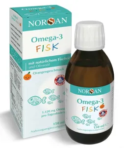Maisto papildas NORSAN Omega-3 FISK apelsinų skonio aliejus 150ml
