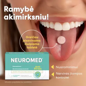 Maisto papildas NEUROMED Anti-Stress čiulpiamos tabletės N20