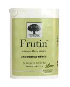 Maisto papildas NEW NORDIC Frutin kramtomosios tabletės N30