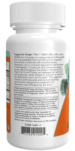 NOW Iron Complex 100 tabs.