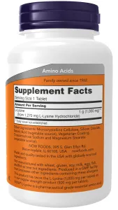 NOW L-Lysine 1000mg 100 tab.