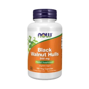NOW Black Walnut Hulls 500mg 100 Kapsulių