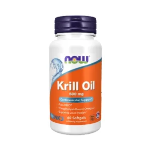 NOW Krill Oil 500mg 60 minkštųjų kapsulių