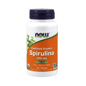 NOW Organic Spirulina 500mg 100 Tablets