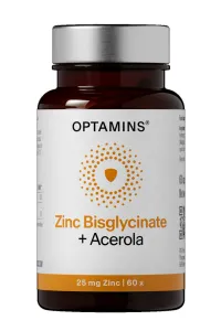 Maisto papildas OPTAMINS cinko glicinatas 25mg su acerolos vaisių kompleksu imunitetui kapsulės N60