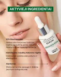 ODA PRO 10 % niacinamido ir hialurono rūgšties serumas 30ml