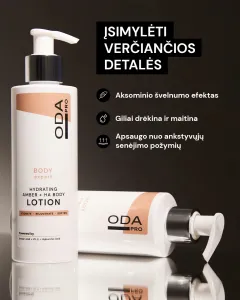 ODA PRO drėkinamasis kūno losjonas su gintaro ir hialurono rūgštimis 200ml