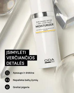 ODA PRO drėkinamasisi veido kremas nuo saulės SPF30 50ml