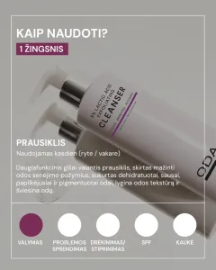 ODA PRO eksfolijuojantis prausiklis su 9% pieno rūgštimi 200ml