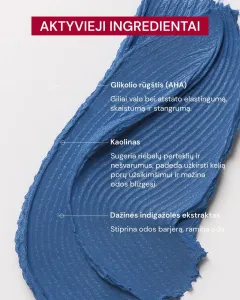 ODA PRO giliai poras valanti molio kaukė su AHA rūgštimi 50ml