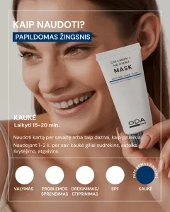 ODA PRO intensyviai drėkinanti kolageno kaukė su hialurono rūgštimi 50ml