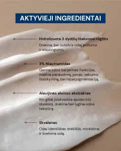 ODA PRO intensyviai drėkinantis niacinamido kremas su hialurono rūgštimi 50ml