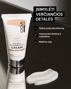 ODA PRO minkštinamasis pėdų kremas su 15% urea 50ml