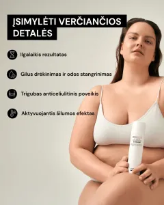 ODA PRO trigubo poveikio intensyviai šildantis anticeliulitinis kremas su kofeinu 200ml