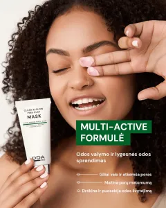 ODA PRO valanti ir skaistinanti rožinio molio kaukė 50ml