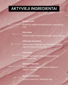 ODA PRO valanti ir skaistinanti rožinio molio kaukė 50ml