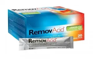 Medicinos priemonė RemovAcid gastroezofaginio refliukso mažinimui pakeliai 20x15ml