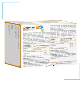 Maisto papildas Olidetrim Omega 2000 D3+K2 minkštosios kapsulės N30