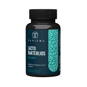 SAPIENS maisto papildas Lacto bakterijos 4,5 mlrd kapsulės N60