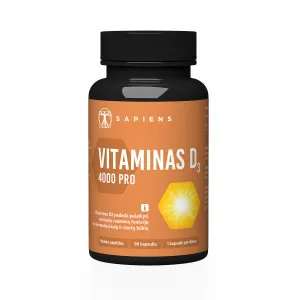 SAPIENS maisto papildas Vitaminas D3 4000 PRO kapsulės N90
