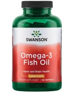 Maisto papildas SWANSON OMEGA 3 žuvų taukai 1000mg citrinų skonio kapulės N60