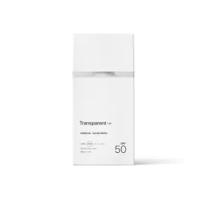 TRANSPARENT Lab Mineral Sunscreen mineralinė apsauga veidui SPF50 (bespalvė) 100ml