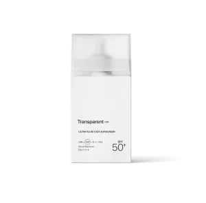 TRANSPARENT Lab Ultra-fluid Cica Sunscreen apsauga veidui su mineraliniais ir cheminiais filtrais SPF50 100ml