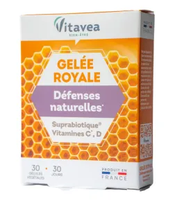 Maisto papildas VITAVEA Bičių pienelis, vitaminai C, D ir Suprabiotiques® natūraliai apsaugai N30