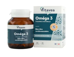 Maisto papildas VITAVEA OMEGA 3 su  natūralios kilmės vitaminu E N80