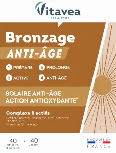 Maisto papildas VITAVEA Bronzage anti-age gražiam įdegiui ir jaunatviškai odai kapsulės N30
