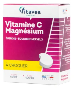 Maisto papildas VITAVEA Vitaminas C + magnis + B6 kramtomos tabletės N24