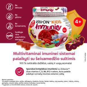 Maisto papildas VITIRON KIDS Immunity kramtomieji guminukai N50