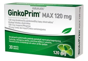 Maisto papildas WALMARK GinkoPrim MAX 120mg tabletės N30