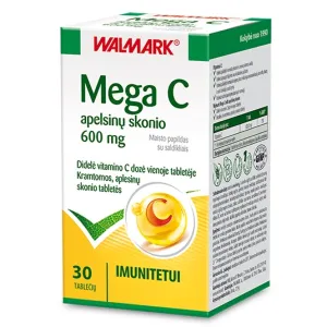 Maisto papildas WALMARK MEGA C 600mg apelsinų skonio kramtomos tabletės N30