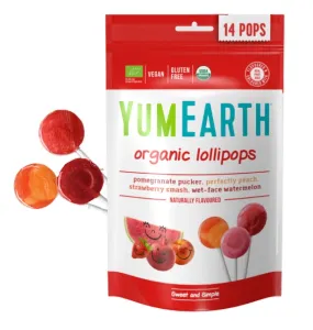 YUMEARTH ekologiški įvairių vaisių ir uogų skonio ledinukai BIO ant pagaliuko (4 rūšys) 85g 14 vnt.