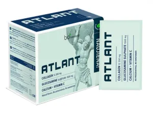 Maisto papildas ATLANT kolageno, gliukozamino ir kalcio kompleksas su vitaminu C milteliai N28
