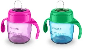 Puodelis neišsiliejantis su silikoniniu snapeliu ir rankenėle 6+ mėn. AVENT 200ml (SCF551/00)