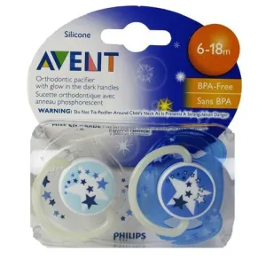 Čiulptukas silikoninis 6-18 mėn. AVENT naktiniai N2 (1/812)