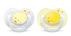 Čiulptukai silikoniniai 0-6 mėn. AVENT "Naktiniai" N2 (SCF176/18)