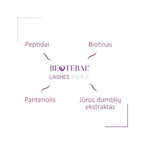 BEOTEBAL Lashes Pure blakstienų ir antakių serumas su peptidais 3ml