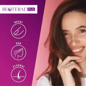 Maisto papildas BEOTEBAL PLUS plaukams, odai, nagams tabletės N30+10
