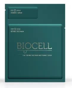 Retinolio veido kaukė ir vitamino C serumas BIOCELL 2in1 N1