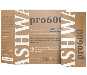 Maisto papildas ASHWA pro 600 mg milteliai geriamąjam tirpalui ruošti N28