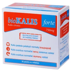 Maisto papildas bioKALIS forte 750mg N30 milteliai