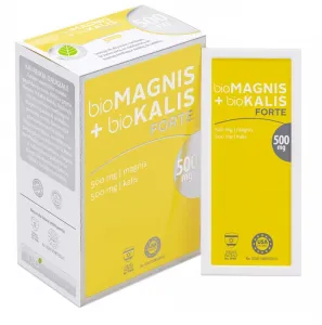 Maisto papildas bioMAGNIS 500mg + bioKALIS 500mg FORTE N20 (milteliai)