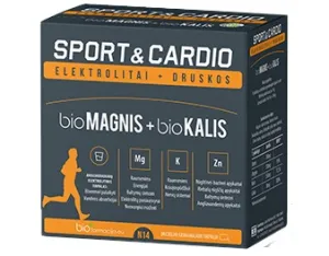 Maisto papildas bioMAGNIS + bioKALIS SPORT&CARDIO milteliai N14