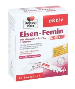 Maisto papildas DOPPELHERZ aktiv Iron - Femin DIRECT paketėliai N20