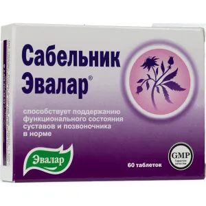 Maisto papildas sąnariams SABELNIK N60 (Evalar)